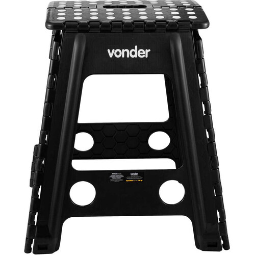 Banqueta plástica dobrável altura 450mm preta Banqueta plástica dobrável altura 450mm preta