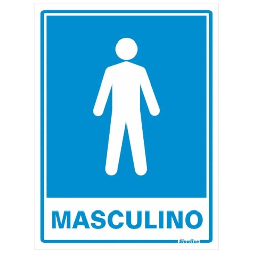 Placa sinalizadora em poliestireno Sanit�rio Masculino - 220AD