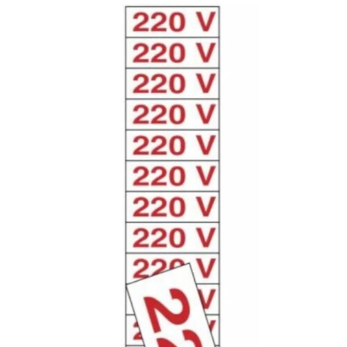 Etiqueta sinalizadora de voltagem em poliestireno 220 volts - 200AZ Etiqueta sinalizadora de voltagem em poliestireno 220 volts - 200AZ