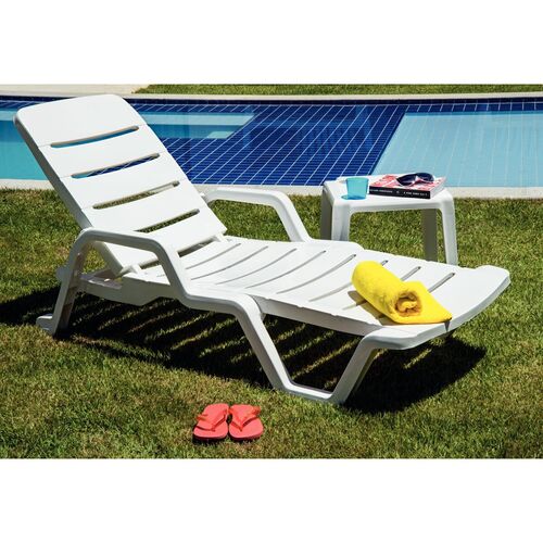 Kit 3 Espregui�adeiras em polipropileno 4 posi��es branca - Leblon