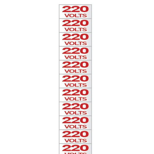 Etiqueta sinalizadora de voltagem 220 volts - 100CP Etiqueta sinalizadora de voltagem 220 volts - 100CP
