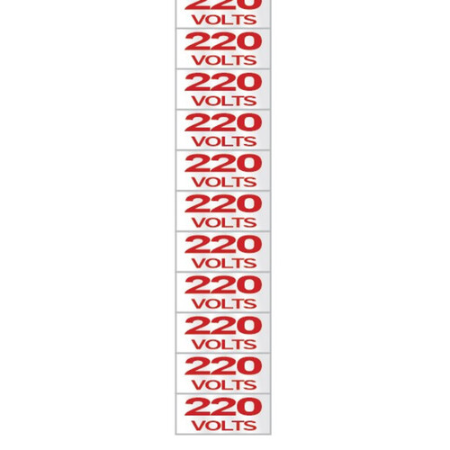 Etiqueta sinalizadora de voltagem 220 volts - 100CP Etiqueta sinalizadora de voltagem 220 volts - 100CP