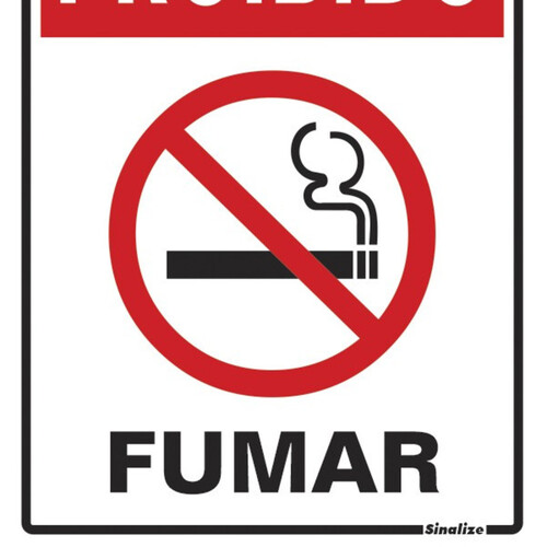 Placa sinalizadora em poliestireno Proibido Fumar - 220AB