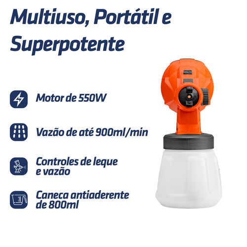 Pistola de pintura pulverizadora el�trica 550 watts - HV390  110V