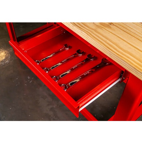 Bancada aberta 1500 x 600 mm com 1 gaveta tampo de madeira pinus - RLL-200