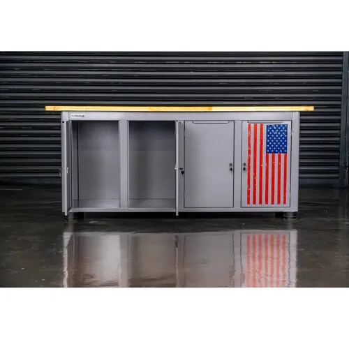 Bancada fechada com 4 portas tampo de madeira - SPEED - RLL-213C