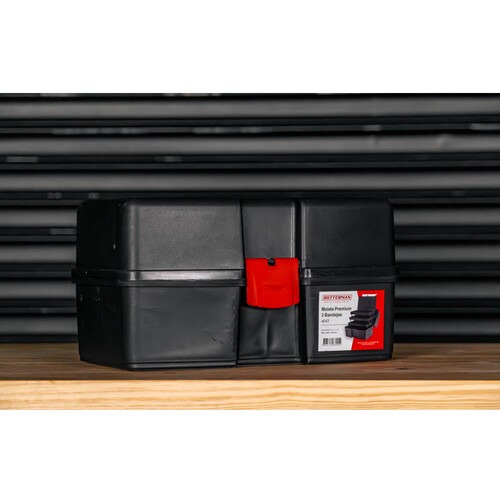 Maleta pl�stica para ferramentas 365 x 230 x 197 mm com 3 bandejas articuladas Premium