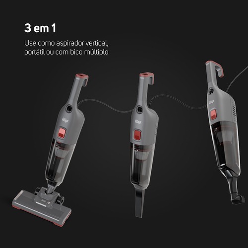 Aspirador de p� 3 em 1 port�til e vertical 1.600 watts - Power Speed Max  220V