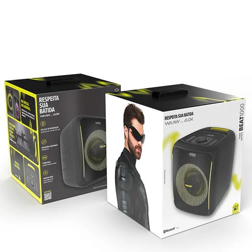 Caixa de som portátil 70W RMS Bluetooth Entrada P10 com Led - BEAT 1000 Caixa de som portátil 70W RMS Bluetooth Entrada P10 com Led - BEAT 1000