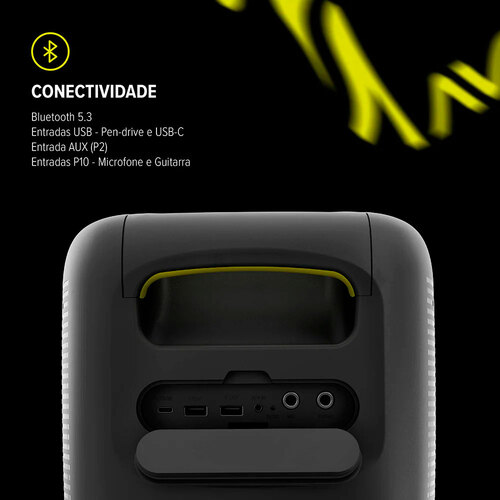 Caixa de som portátil 70W RMS Bluetooth Entrada P10 com Led - BEAT 1000 Caixa de som portátil 70W RMS Bluetooth Entrada P10 com Led - BEAT 1000