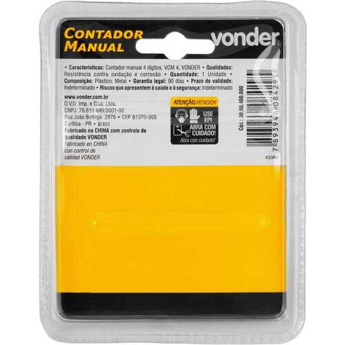 Contador mecânico com 4 dígitos - VCM-4 Contador mecânico com 4 dígitos - VCM-4