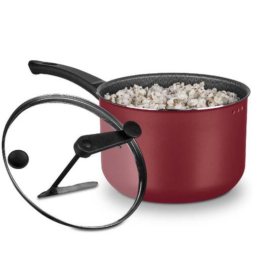 Pipoqueira antiaderente 4,8L com tampa de vidro cereja - 3030 Pipoqueira antiaderente 4,8L com tampa de vidro cereja - 3030