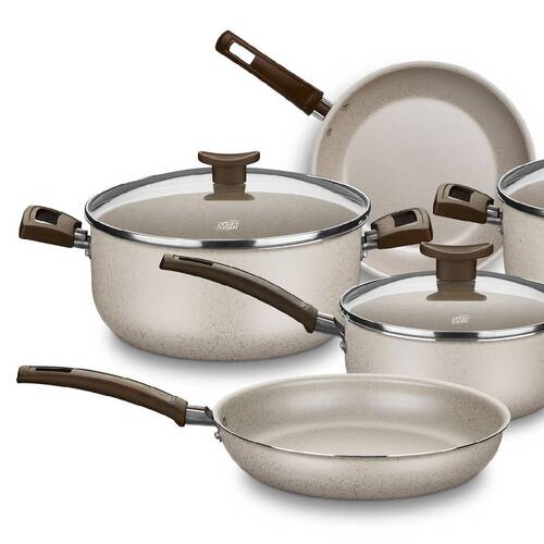 Jogo de panelas antiaderentes 7 pe�as Aurea - 1276