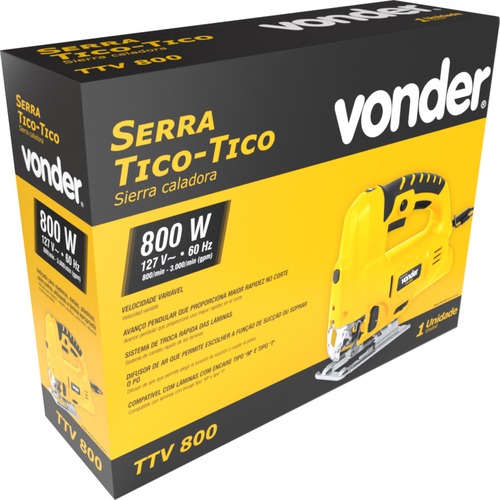 Serra tico tico 800 watts capacidade de corte 80 mm - TTV800  110V