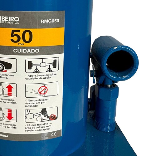 Macaco hidr�ulico tipo garrafa 50 toneladas azul - RMGI050