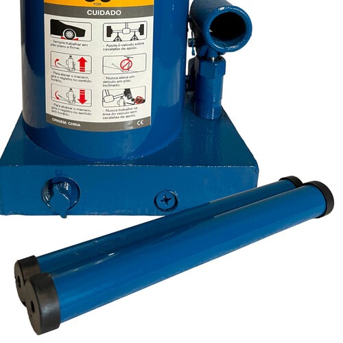 Macaco hidr�ulico tipo garrafa 50 toneladas azul - RMGI050