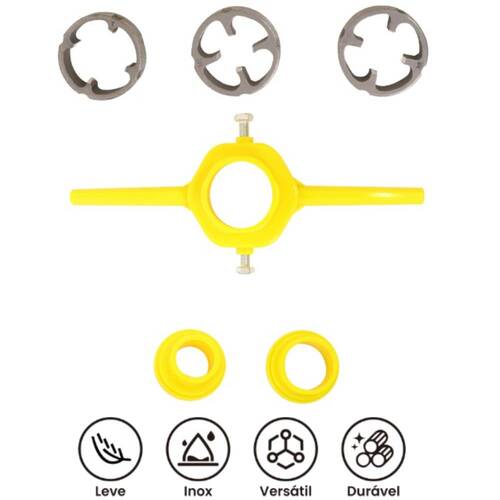 Jogo de tarraxa manual para canos de 3/4
