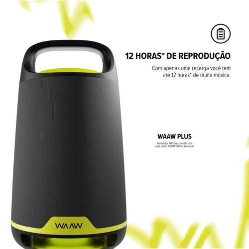 Caixa de som port�til 80W RMS Bluetooth com LED by Alock - BOOM 200  110V/220V