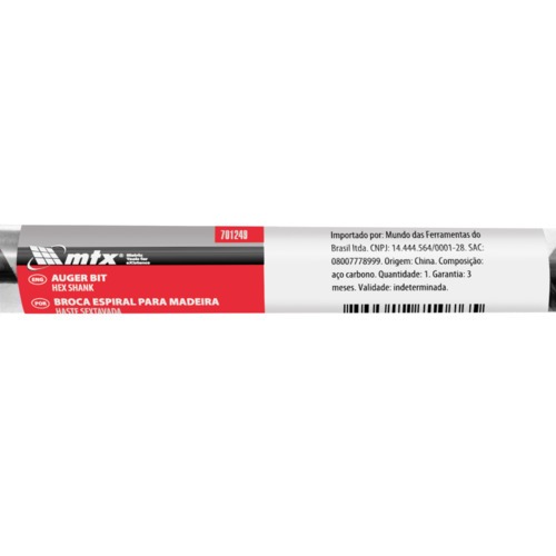 Broca espiral para madeira 16 x 460 mm haste sextavada - 701249 Broca espiral para madeira 16 x 460 mm haste sextavada - 701249
