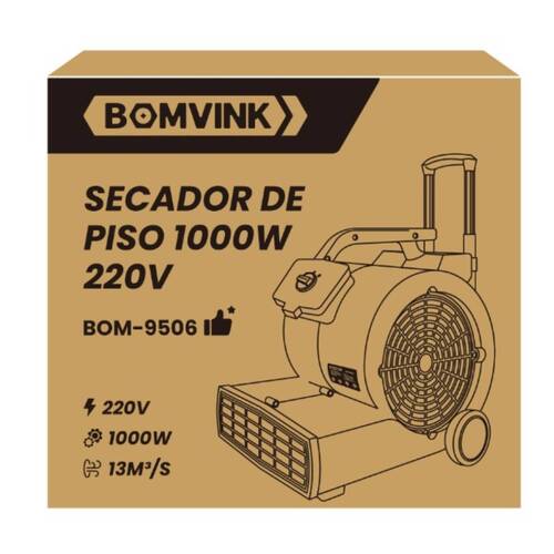 Ventilador e secador de pisos 1000W com tr�s n�veis de velocidade - BOM-9506   220V