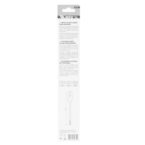 Broca chata longa para madeira 10 x 300 mm - 7040109