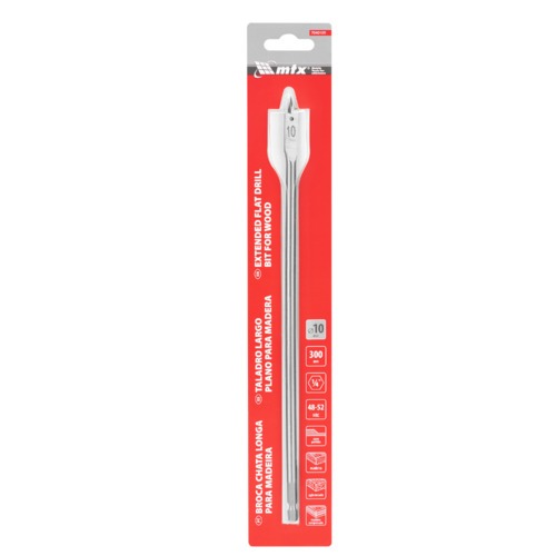 Broca chata longa para madeira 10 x 300 mm - 7040109