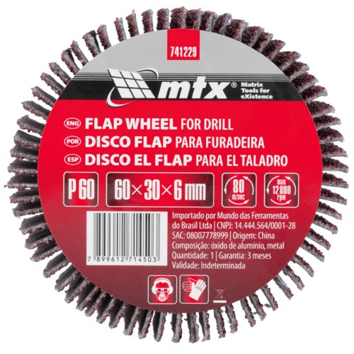 Roda de lixa 60 x 30 mm com haste - 741229 Roda de lixa 60 x 30 mm com haste - 741229