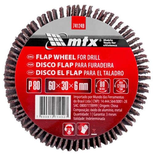 Roda de lixa 60 x 30 mm com haste - 741249 Roda de lixa 60 x 30 mm com haste - 741249