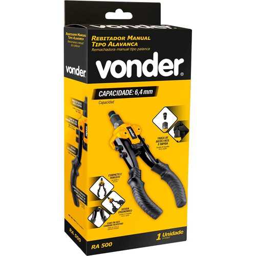 Rebitador manual tipo alavanca para rebites de até 6,4 mm - RA 500 Rebitador manual tipo alavanca para rebites de até 6,4 mm - RA 500