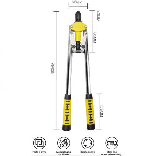 Rebitador manual tipo alavanca para rebites de até 4,8 mm - BOM-1646 Rebitador manual tipo alavanca para rebites de até 4,8 mm - BOM-1646