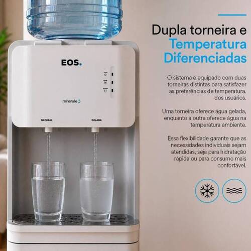 Bebedouro de coluna compressor para garrafão de 10 ou 20L branco Mineralle - EBC031BC 110V Bebedouro de coluna compressor para garrafão de 10 ou 20L branco Mineralle - EBC031BC 110V
