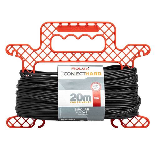 Extensão elétrica 20 metros 1 tomada 2 x 0,75 mm 10A bipolar - Connect Hard Extensão elétrica 20 metros 1 tomada 2 x 0,75 mm 10A bipolar - Connect Hard