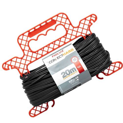 Extensão elétrica 20 metros 1 tomada 2 x 0,75 mm 10A bipolar - Connect Hard Extensão elétrica 20 metros 1 tomada 2 x 0,75 mm 10A bipolar - Connect Hard
