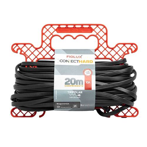 Extensão elétrica 20 metros 1 tomada 3 x 0,75 mm 10A tripolar - Connect Hard Extensão elétrica 20 metros 1 tomada 3 x 0,75 mm 10A tripolar - Connect Hard