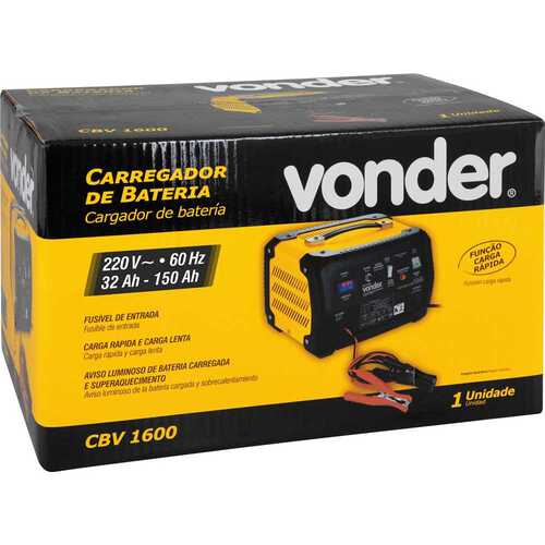 Carregador de bateria port�til 12 volts - CBV1600  220V