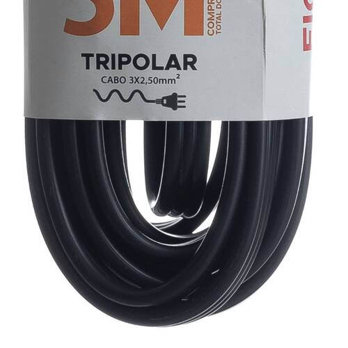 Extensão elétrica 5 metros 1 tomada 3 x 2,5 mm 20A tripolar - Connect Hard Extensão elétrica 5 metros 1 tomada 3 x 2,5 mm 20A tripolar - Connect Hard