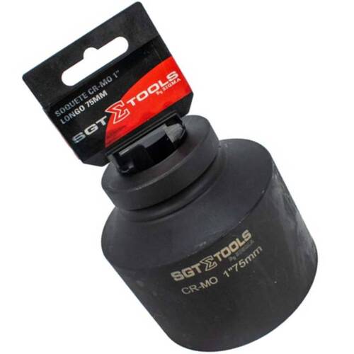 Soquete sextavado de impacto longo 75 mm encaixe 1 Soquete sextavado de impacto longo 75 mm encaixe 1