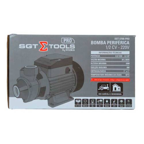 Motobomba periférica 1/2 hp vazão de 28 L/min - SGT-5700-PRO 220V Motobomba periférica 1/2 hp vazão de 28 L/min - SGT-5700-PRO 220V