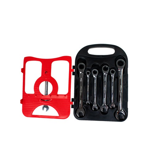 Jogo de chave combinada com catraca 8 a 19 mm com 7 peças Jogo de chave combinada com catraca 8 a 19 mm com 7 peças