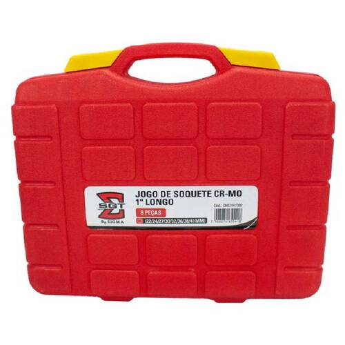 Jogo de soquetes longo aço cromo molibdênio encaixe 1 Jogo de soquetes longo aço cromo molibdênio encaixe 1