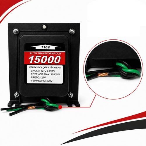 Autotransformador de voltagem para potência até 10500W - 15000VAT 110V/220V Autotransformador de voltagem para potência até 10500W - 15000VAT 110V/220V