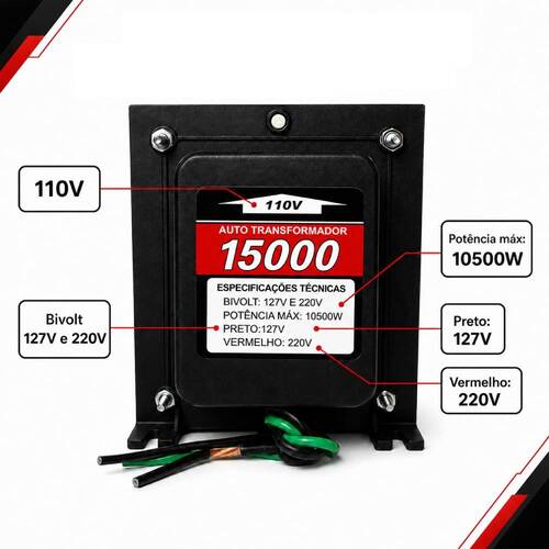 Autotransformador de voltagem para potência até 10500W - 15000VAT 110V/220V Autotransformador de voltagem para potência até 10500W - 15000VAT 110V/220V