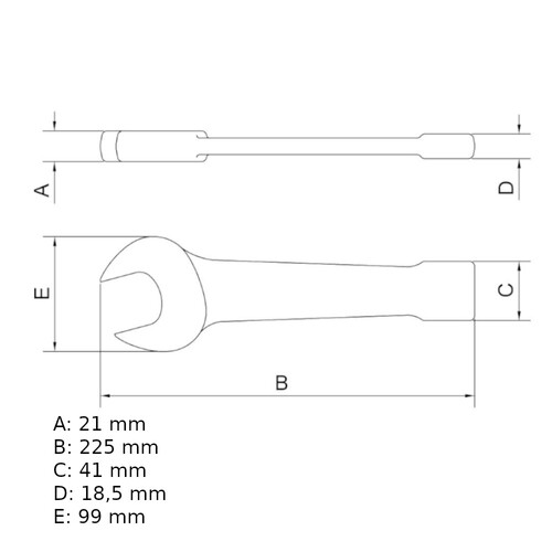 Chave fixa de bater 46 mm aço cromo vanádio Chave fixa de bater 46 mm aço cromo vanádio