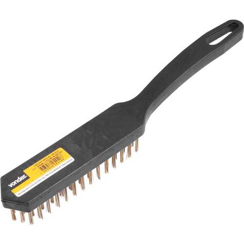 Escova de aço manual com 5 fileiras cabo plástico Escova de aço manual com 5 fileiras cabo plástico