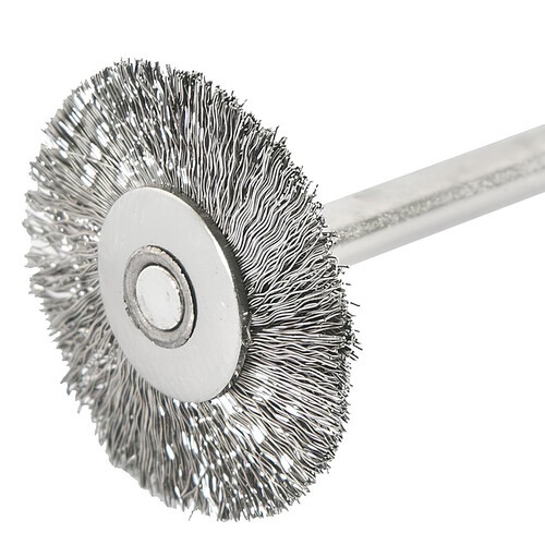 Escova de aço inox circular ondulada 20 mm para micro retífica Escova de aço inox circular ondulada 20 mm para micro retífica