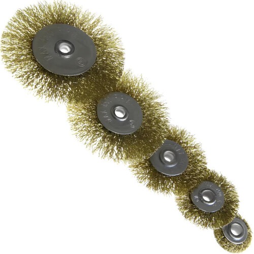 Jogo escova de aço circular ondulada 5 peças + 3 adaptadores Jogo escova de aço circular ondulada 5 peças + 3 adaptadores