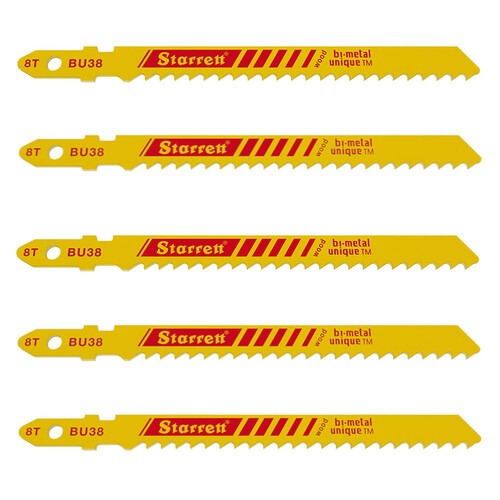Lâmina serra tico tico 50 mm 8 dentes bimetal para madeira 5 peças - BU38 Lâmina serra tico tico 50 mm 8 dentes bimetal para madeira 5 peças - BU38