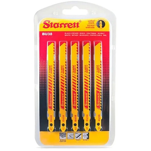 Lâmina serra tico tico 50 mm 8 dentes bimetal para madeira 5 peças - BU38 Lâmina serra tico tico 50 mm 8 dentes bimetal para madeira 5 peças - BU38