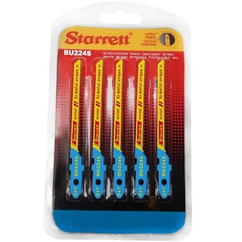 L�mina serra tico tico cortes curvos 50 mm 24 dentes bimetal para metal 5 pe�as - BU224S