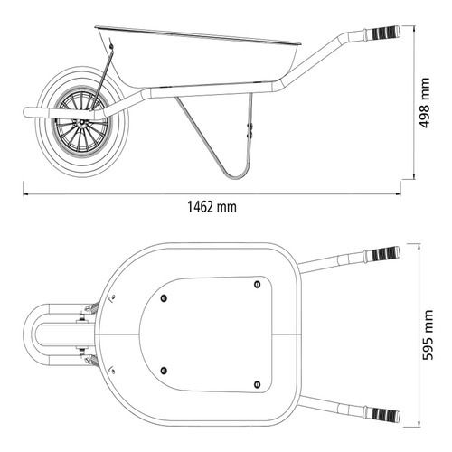 Carrinho de mão caçamba plástica rasa 50 litros - 77703432 Carrinho de mão caçamba plástica rasa 50 litros - 77703432
